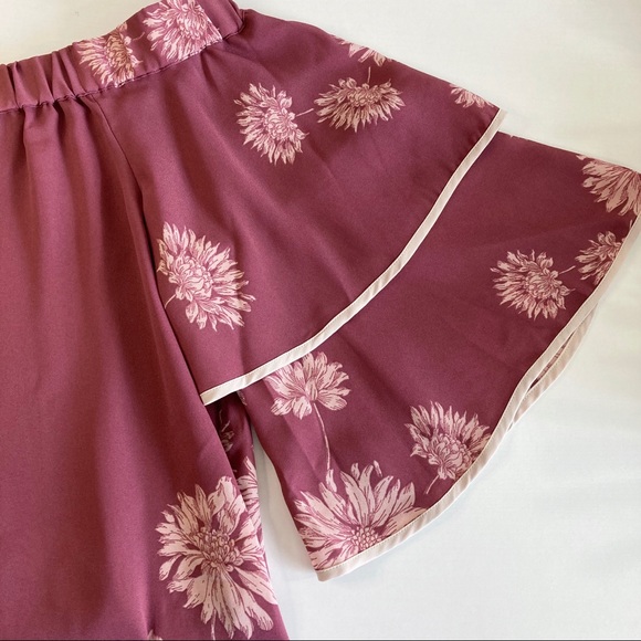 Vince Camuto Mauve Pink Floral Off Shoulder Blouse - Picture 4 of 8